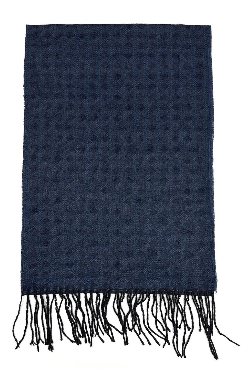 Lacivert Motif Desen Erkek Kaşkol K542