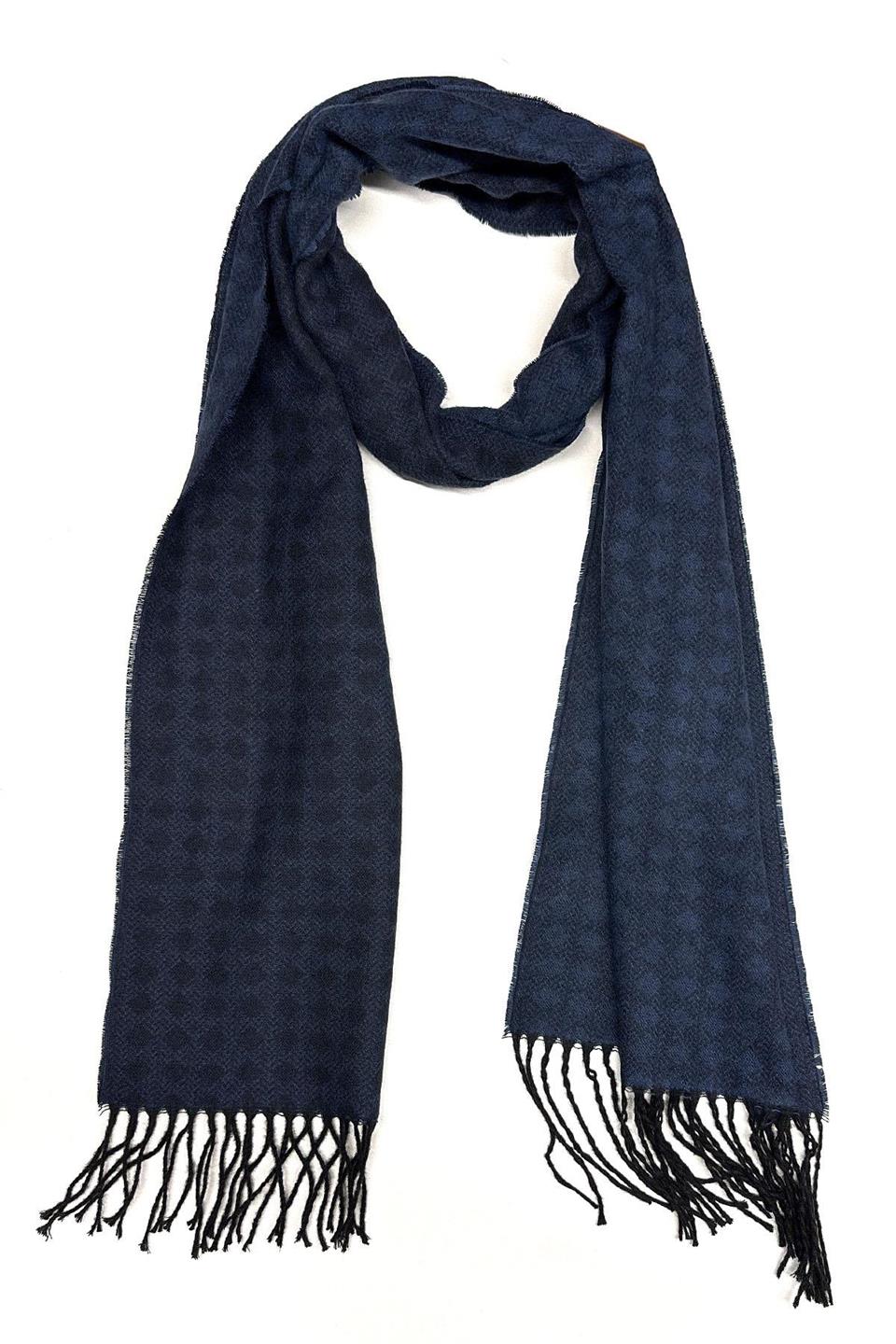 Lacivert Motif Desen Erkek Kaşkol K542