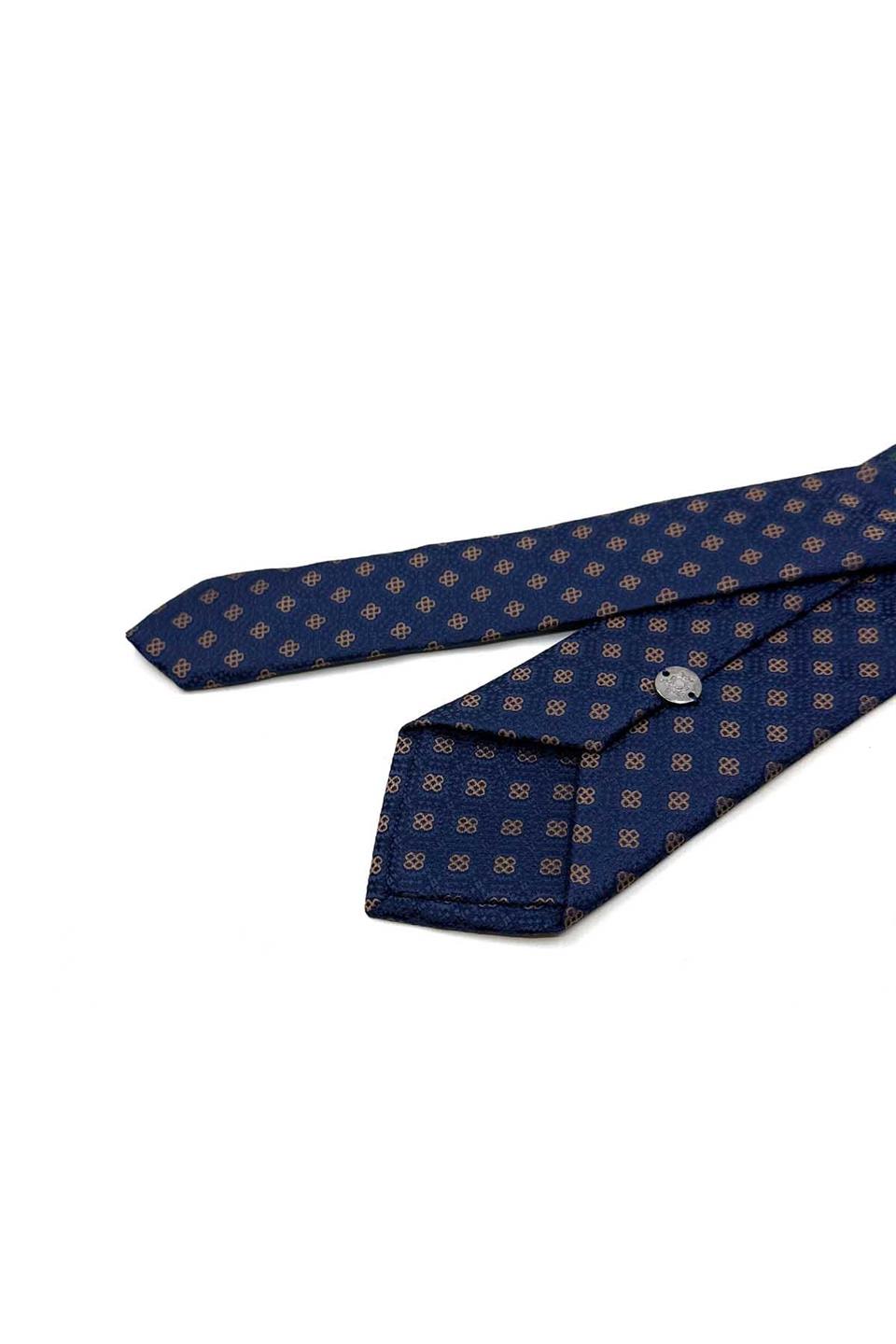 Lacivert Motif Desen İnce Kravat SK8062
