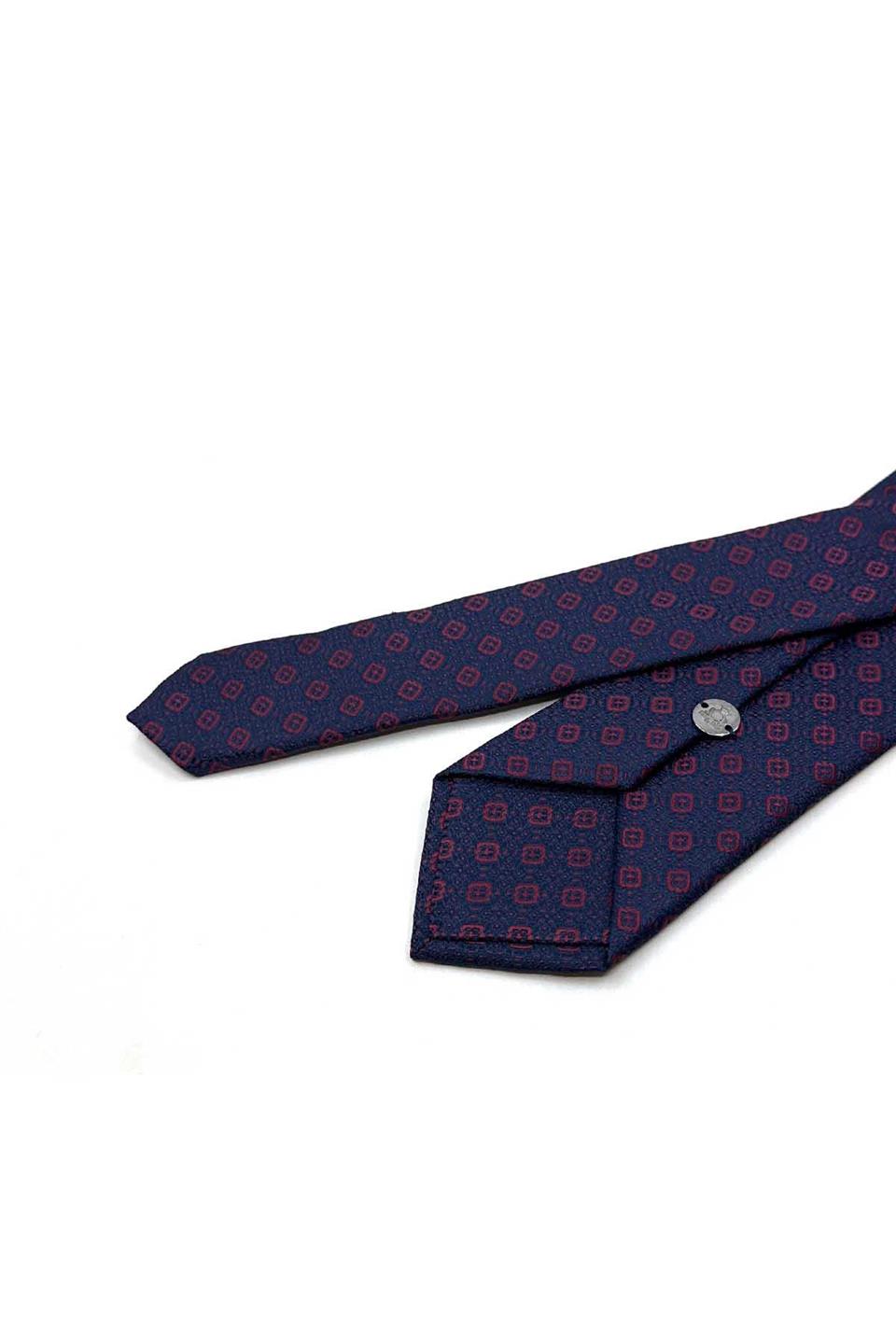 Lacivert Motif Desen İnce Kravat SK8084