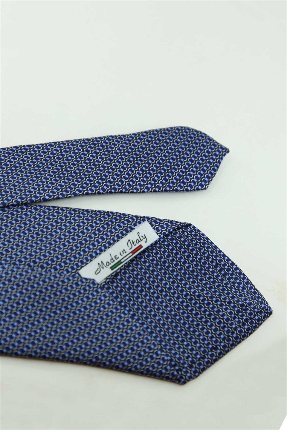 Lacivert Motif Desen İtalyan İpek Kravat İK2555