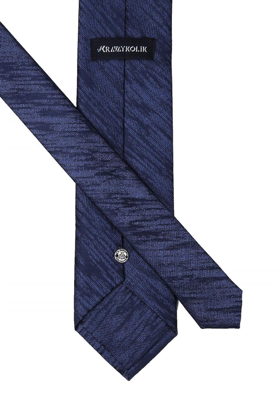 Lacivert Motif Desen Mendilli Klasik Kravat KK10529