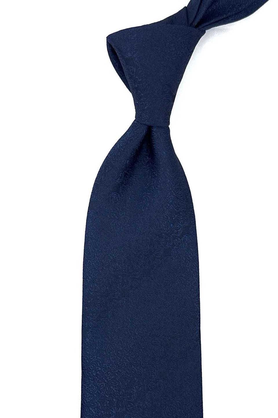 Lacivert Motif Desen Mendilli Klasik Kravat KK12423