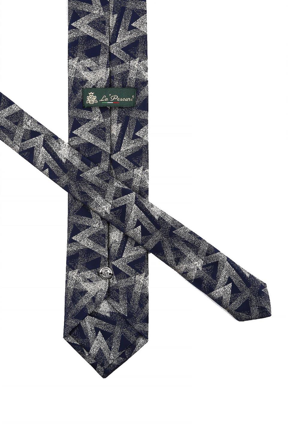 Lacivert Motif Desen Mendilli Klasik Kravat KK10835