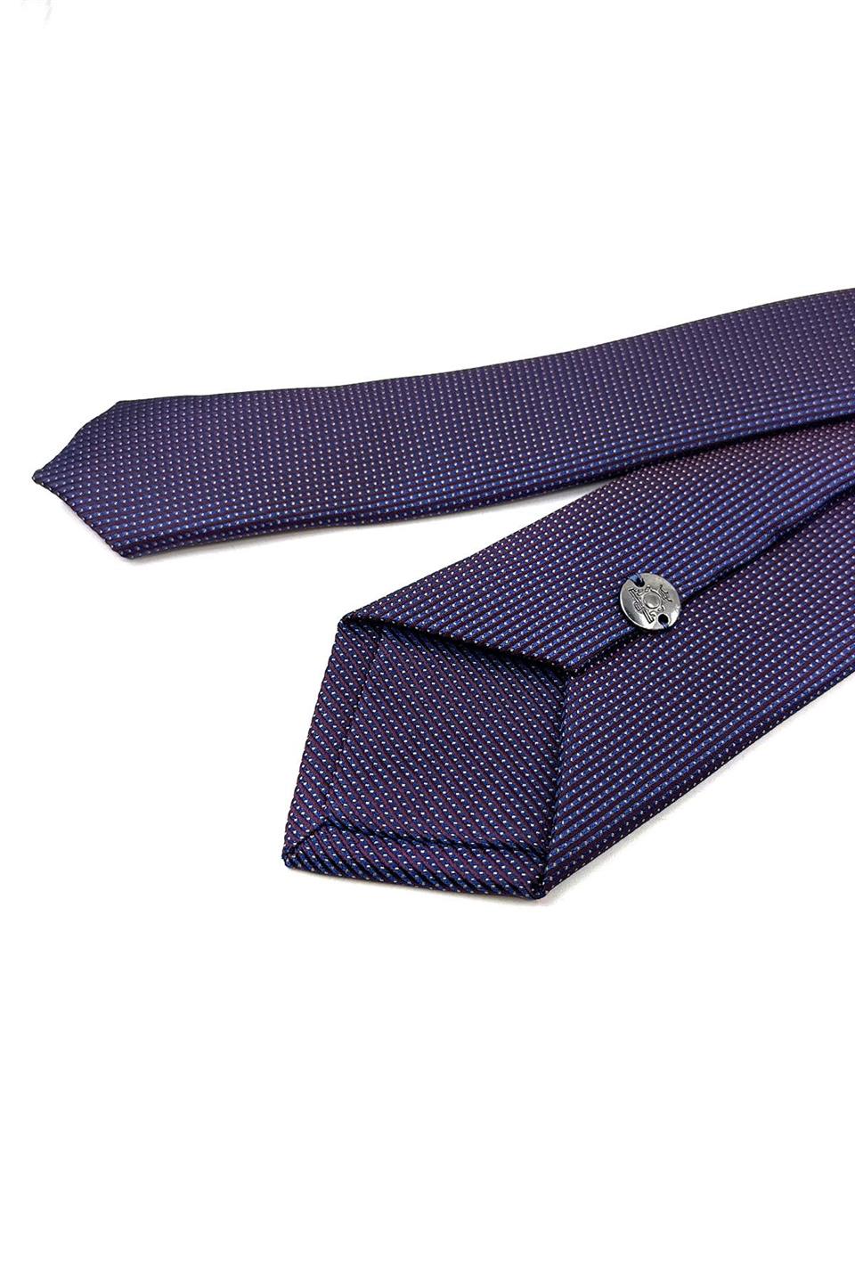 Lacivert - Mürdüm Nokta Desen Slim Kravat SK7672