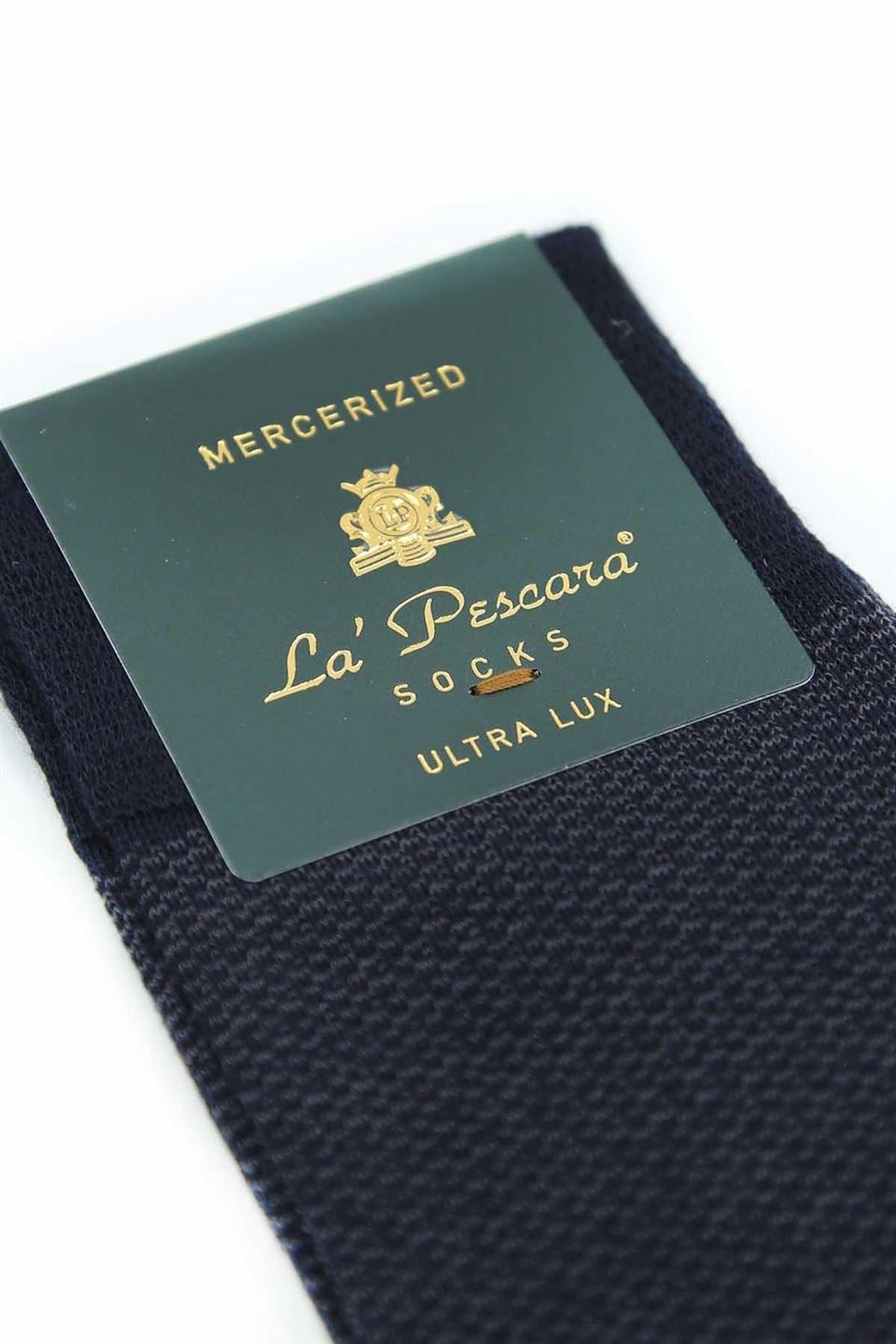 Lacivert Nokta Desen 12li Ultra Lüks Merserize Erkek Çorap CRP312