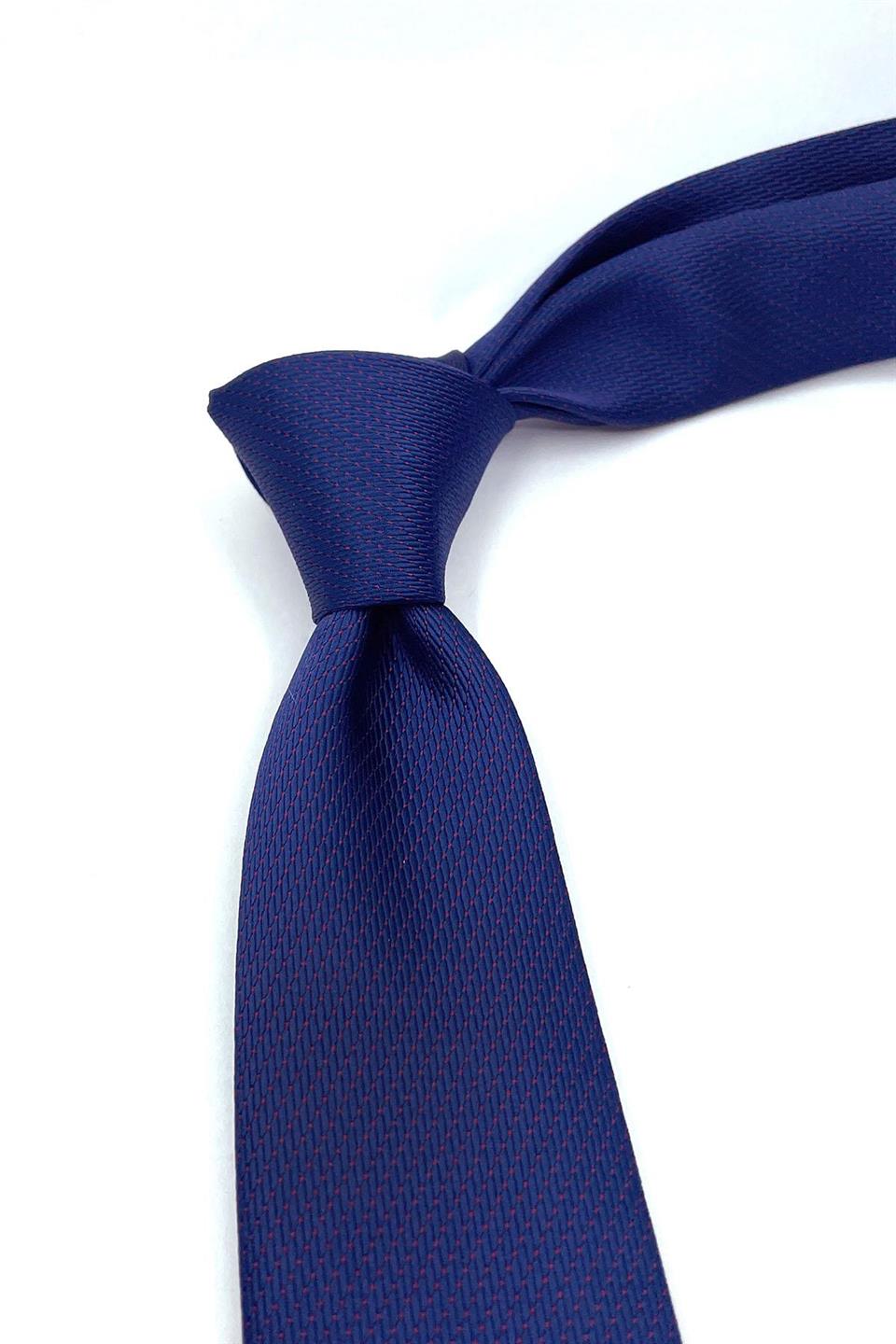 Lacivert Nokta Desen İnce Kravat SK7616