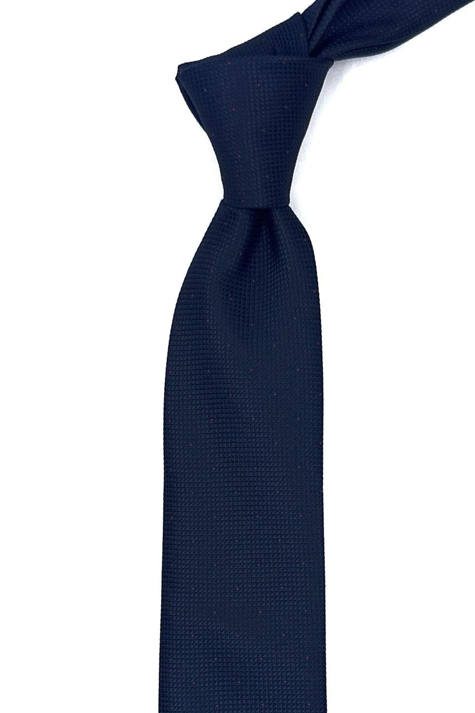 Lacivert Nokta Desen İnce Kravat SK7944