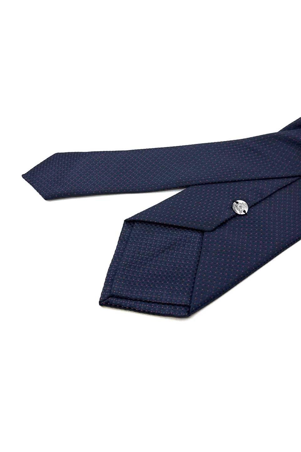 Lacivert Nokta Desen Mendilli Klasik Kravat KK12340
