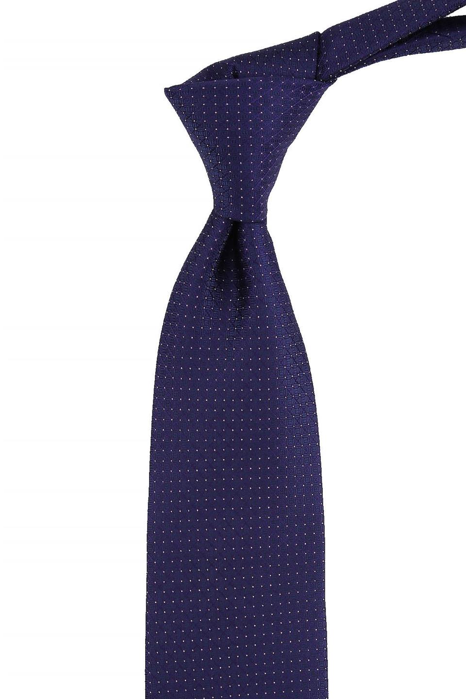 Lacivert Nokta Desen Mendilli Klasik Kravat KK10807