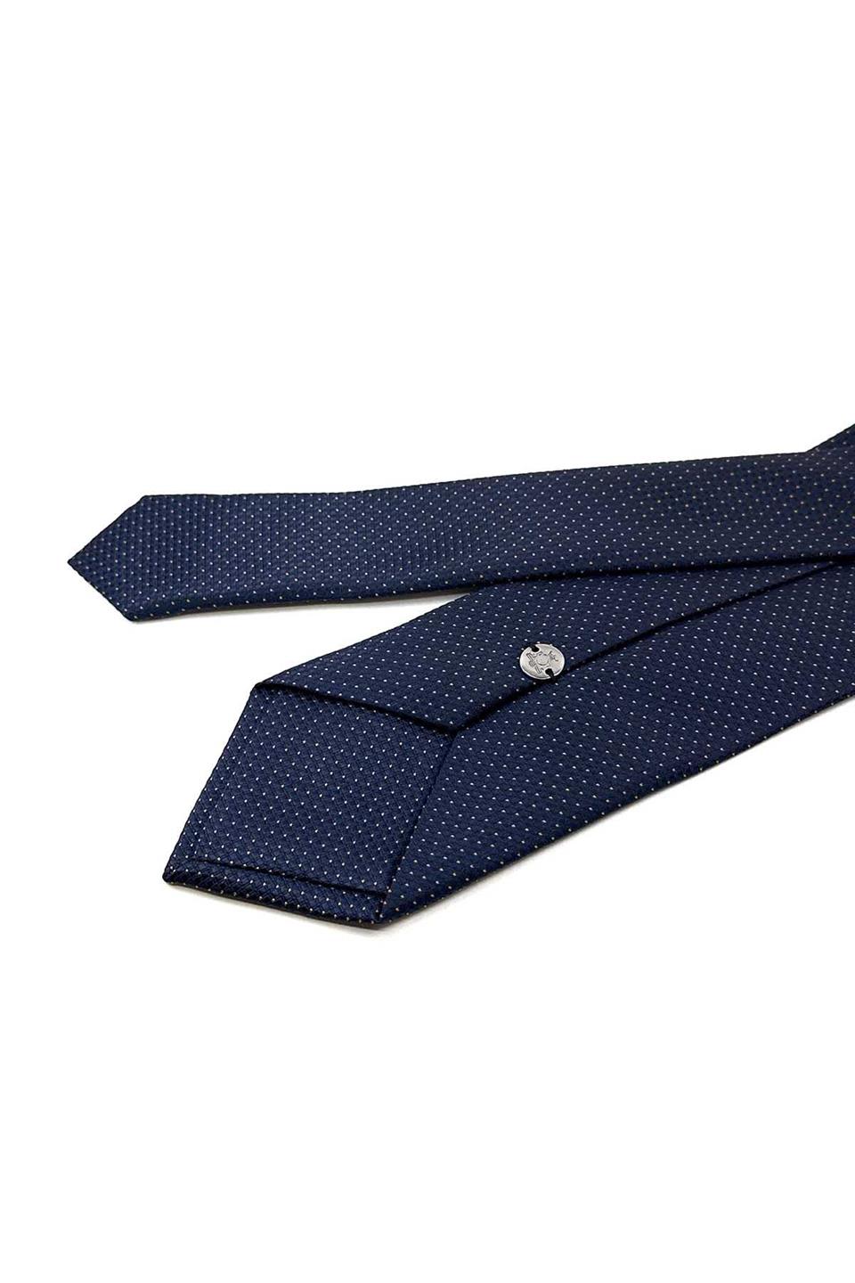 Lacivert Nokta Desen Mendilli Klasik Kravat KK12338