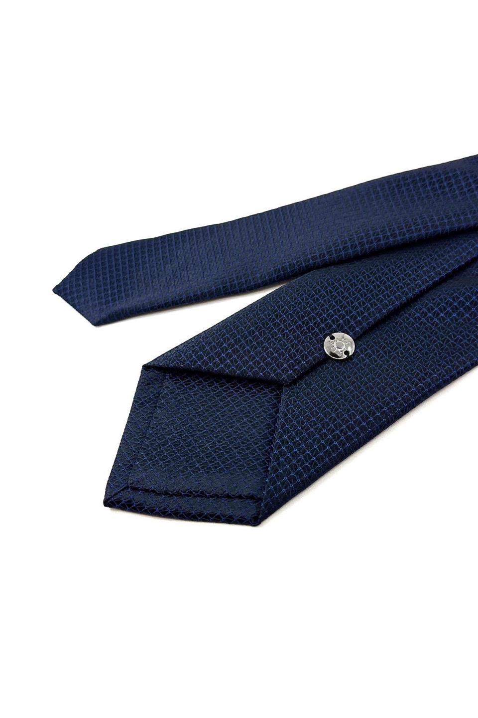 Lacivert Nokta Desen Mendilli Klasik Kravat KK11108