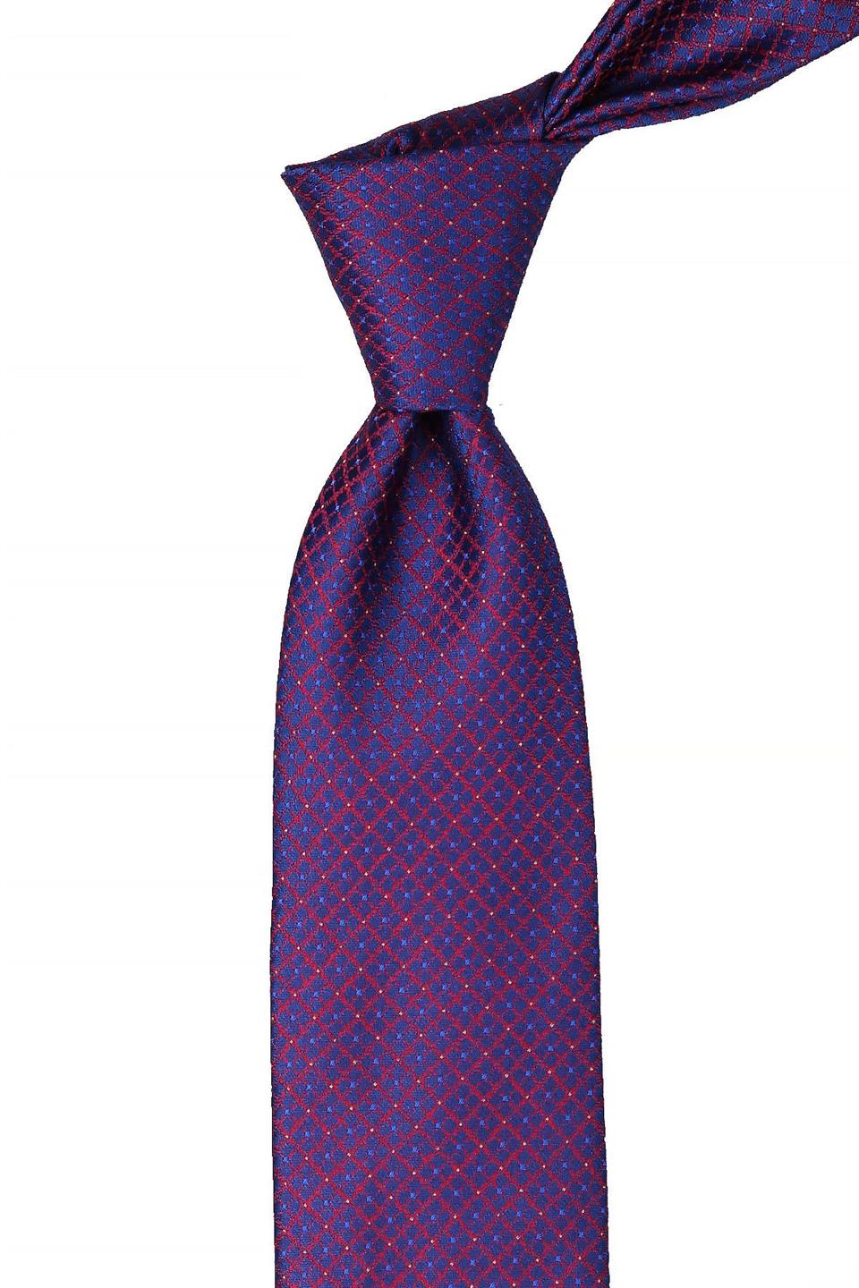 Lacivert Nokta Desen Mendilli Klasik Kravat KK10415