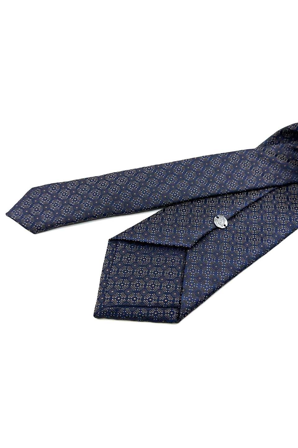 Lacivert Nokta Desen Mendilli Klasik Kravat KK12725