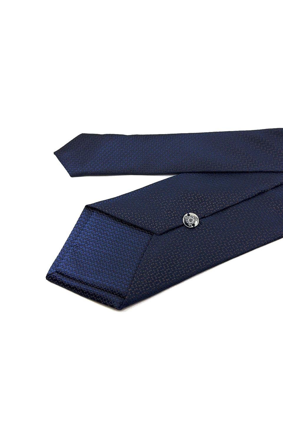 Lacivert Nokta Desen Mendilli Klasik Kravat KK11298