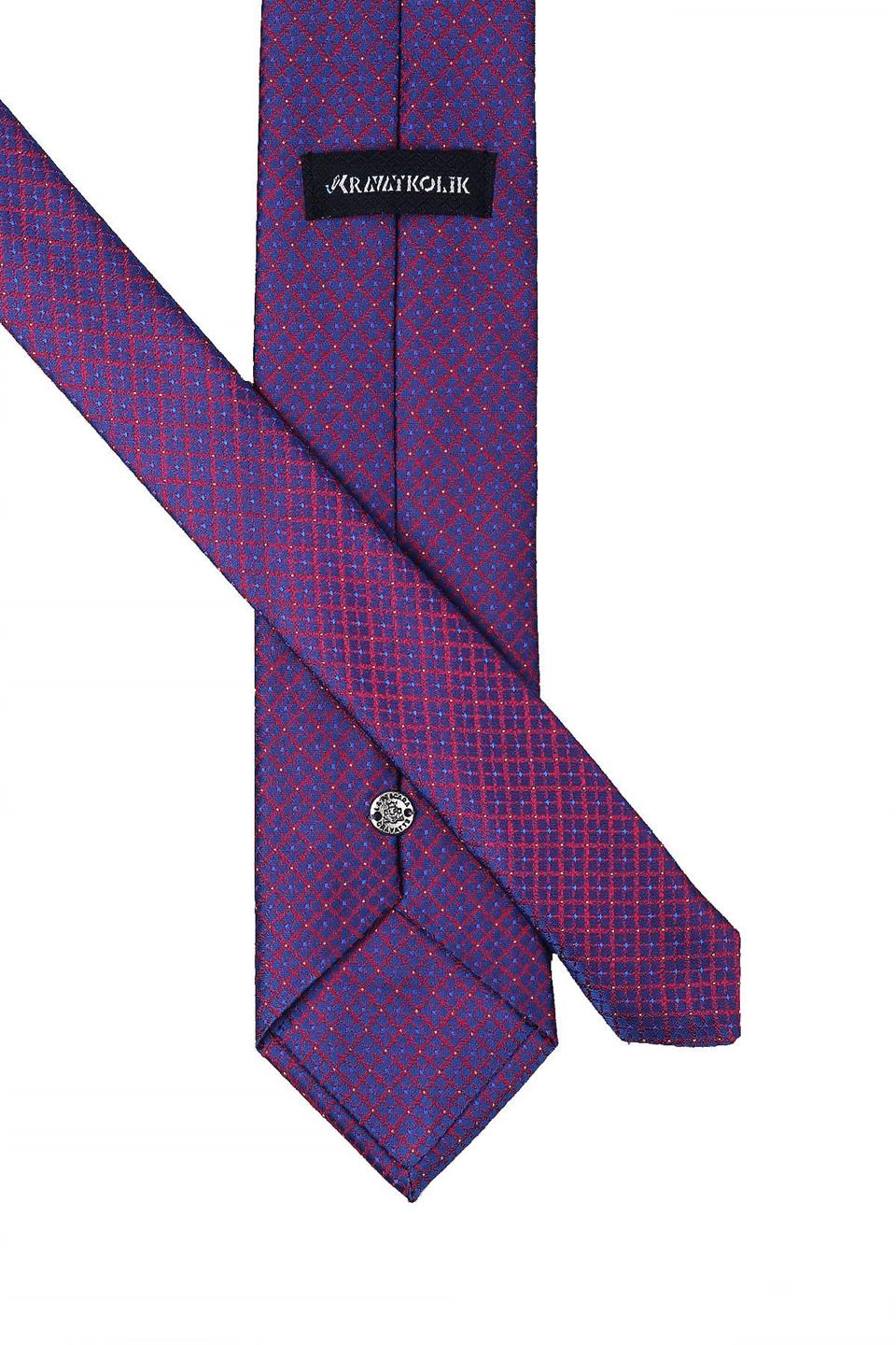 Lacivert Nokta Desen Mendilli Klasik Kravat KK10415