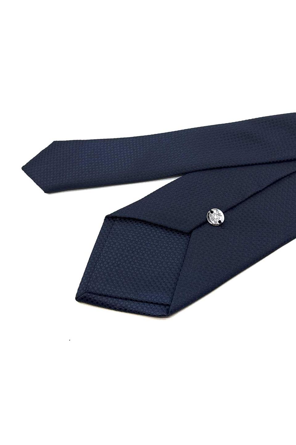 Lacivert Nokta Desen Mendilli Klasik Kravat KK12336
