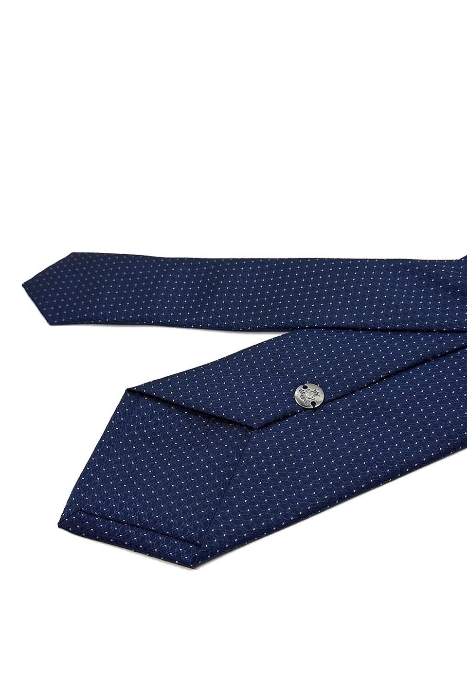 Lacivert Nokta Desen Mendilli Klasik Kravat KK11674