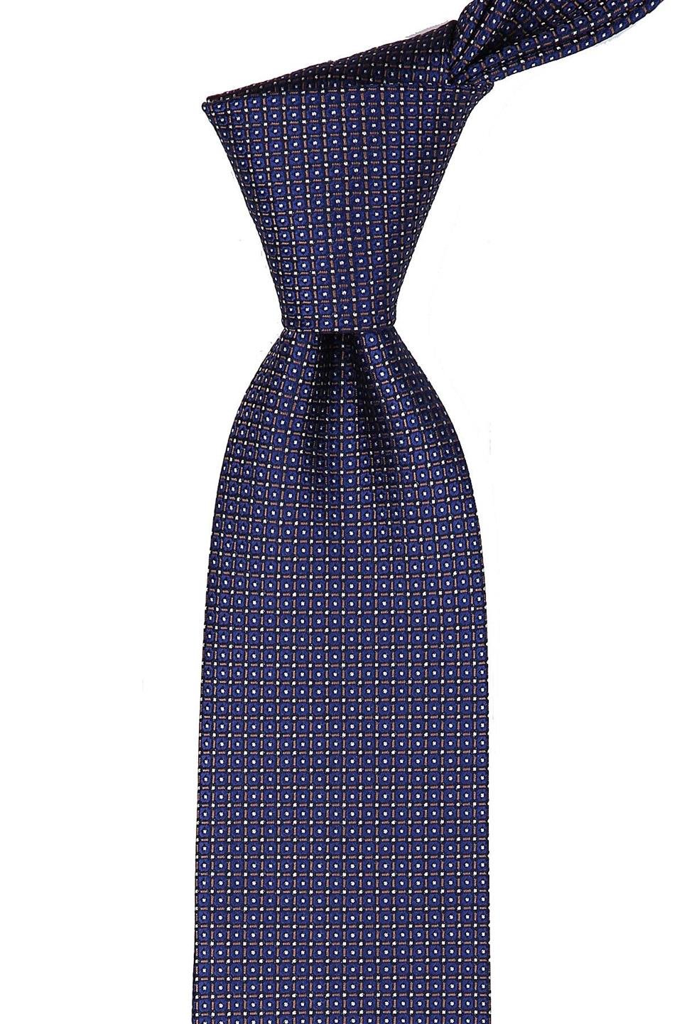 Lacivert Nokta Desen Mendilli Klasik Kravat KK9382