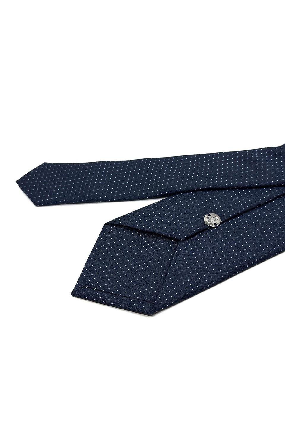 Lacivert Nokta Desen Mendilli Klasik Kravat KK11675
