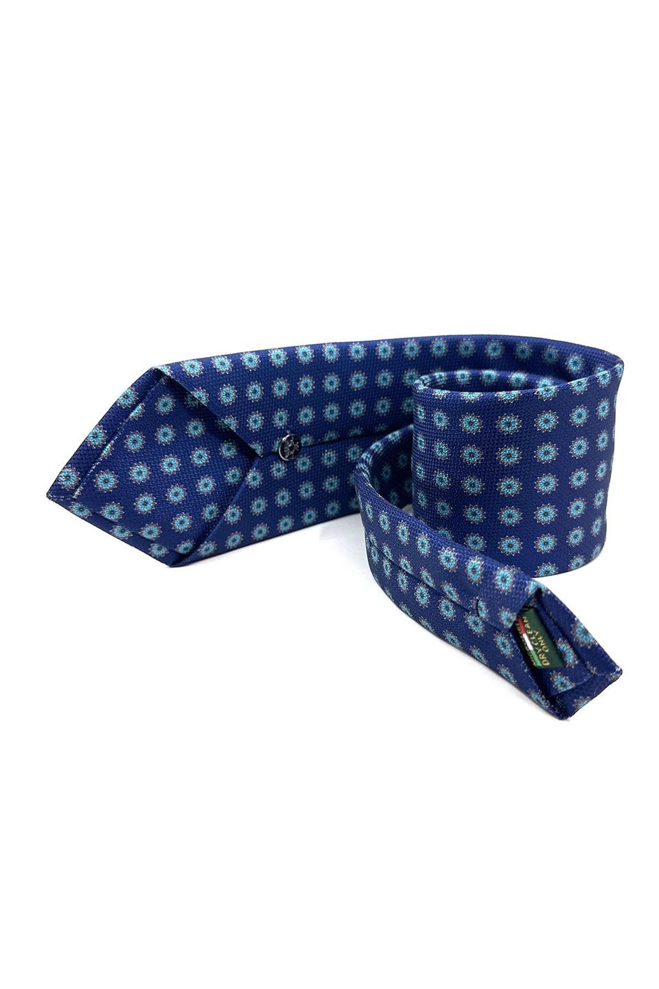 Lacivert Puantiye Desen Mendilli Klasik Kravat KK11774