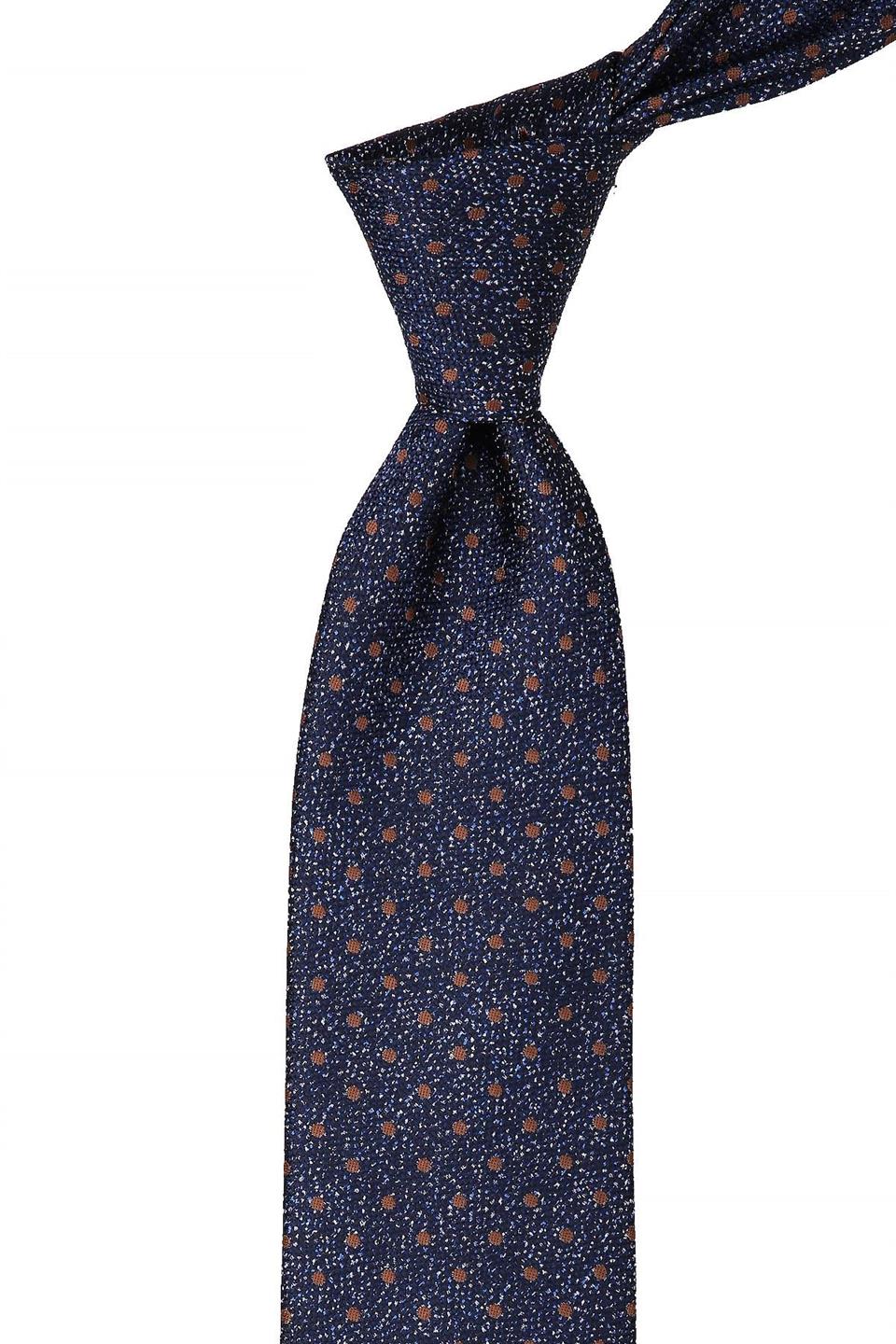 Lacivert Puantiye Desen Mendilli Klasik Kravat KK10502