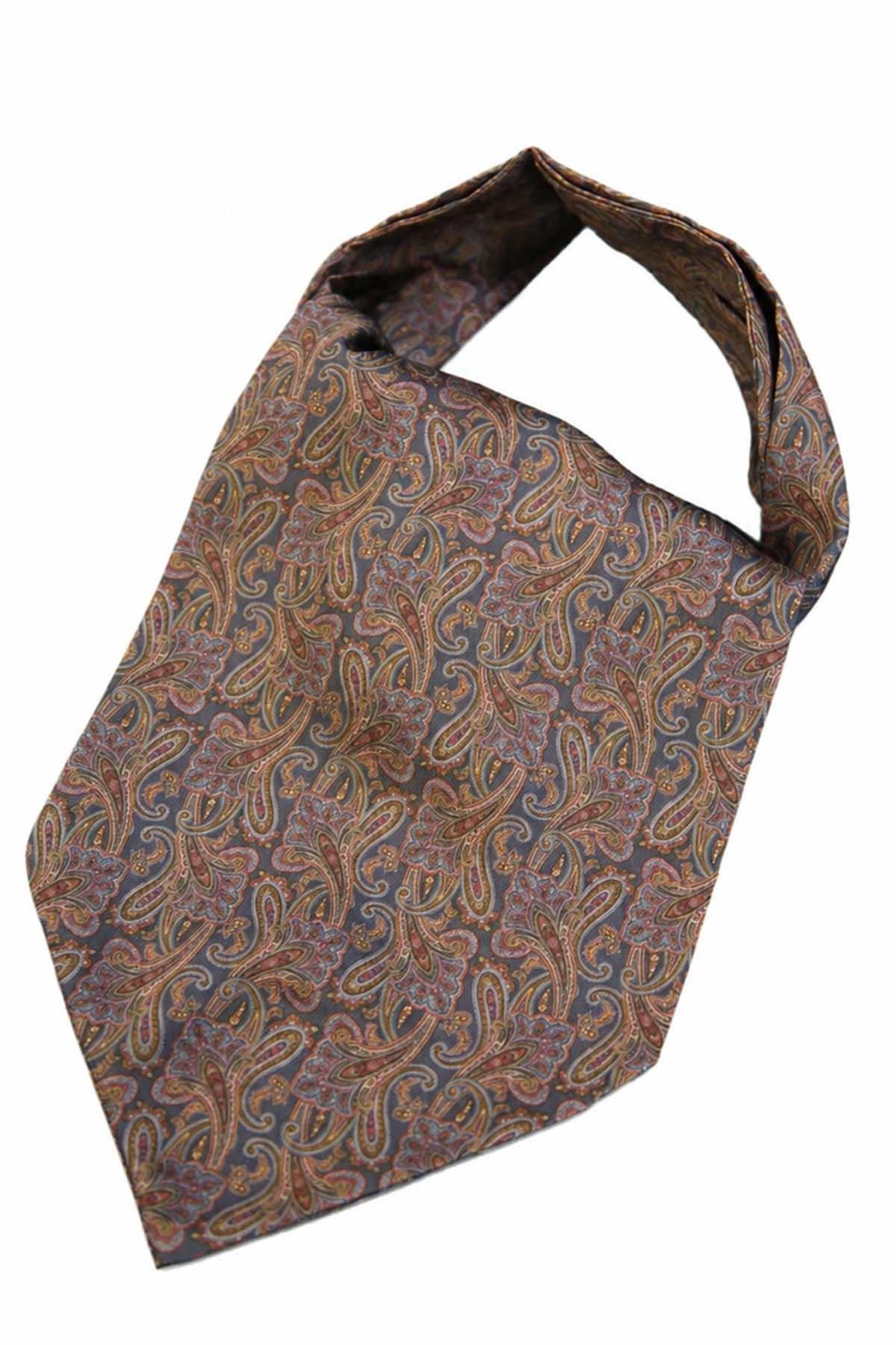 Lacivert Şal Desen Ascot Kravat K685