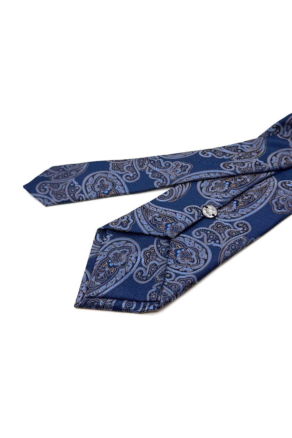 Lacivert Şal Desen Mendilli Klasik Kravat KK13049
