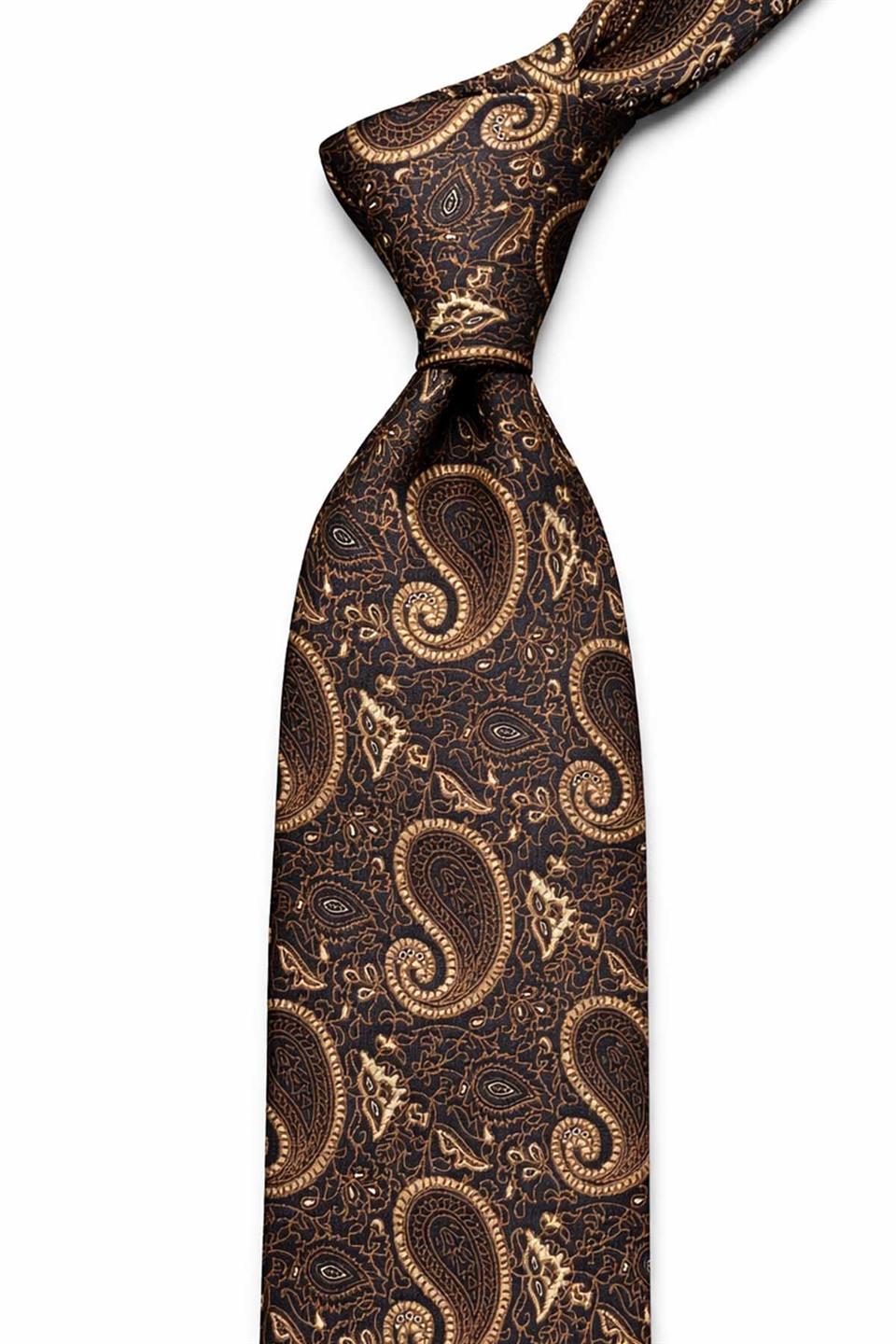 Lacivert Şal Desen Mendilli Klasik Kravat KK13122