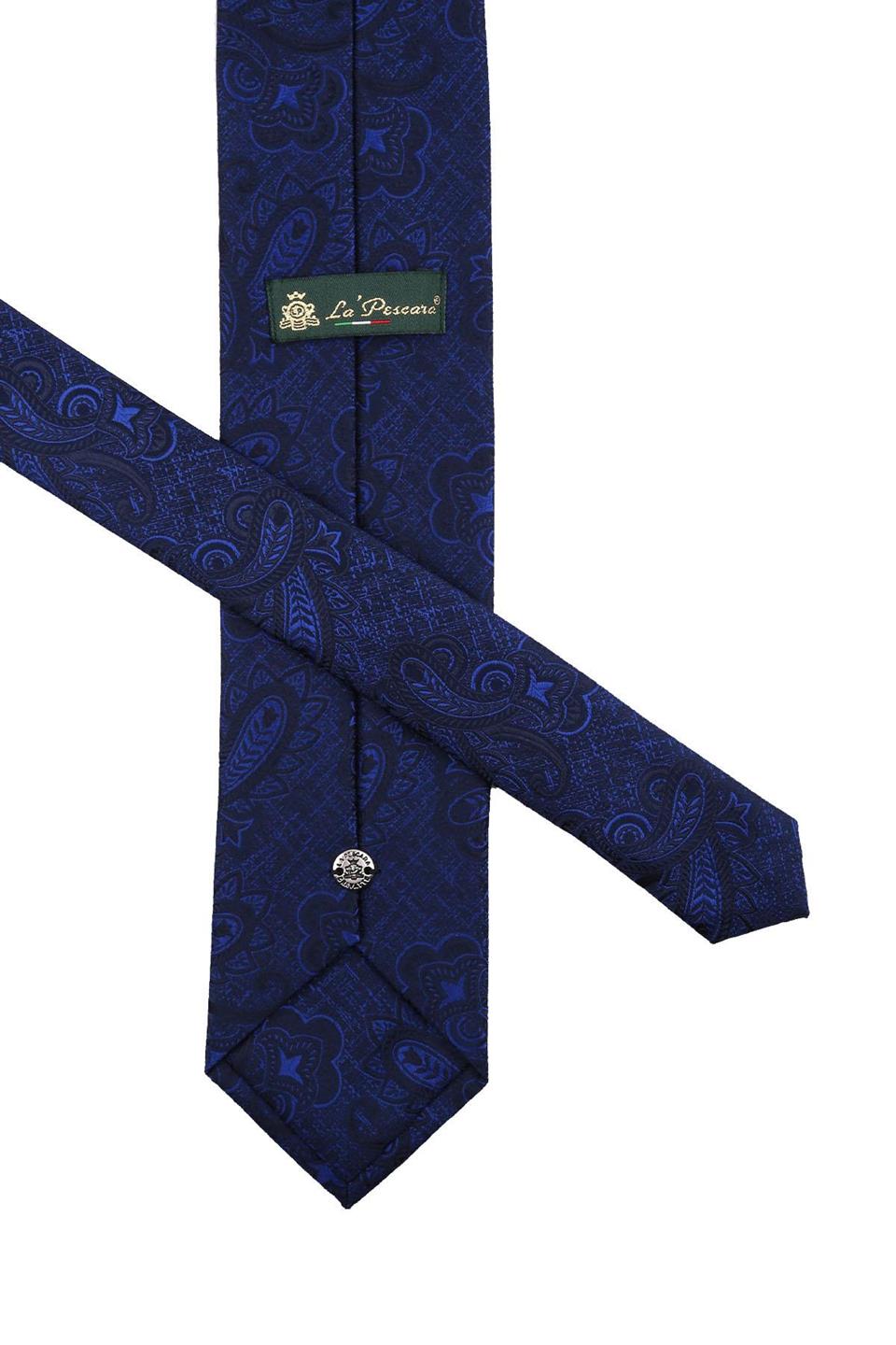Lacivert Şal Desen Mendilli Klasik Kravat KK10827
