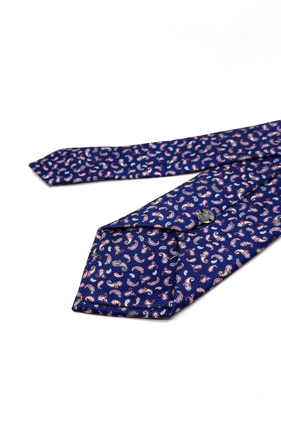 Lacivert Şal Desen Mendilli Klasik Kravat KK11772