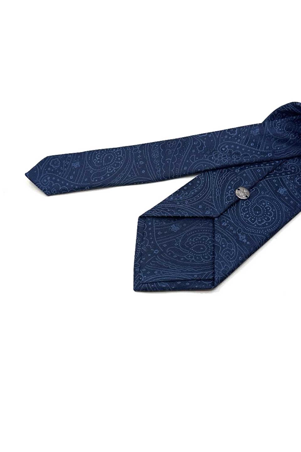 Lacivert Şal Desen Mendilli Klasik Kravat KK13129