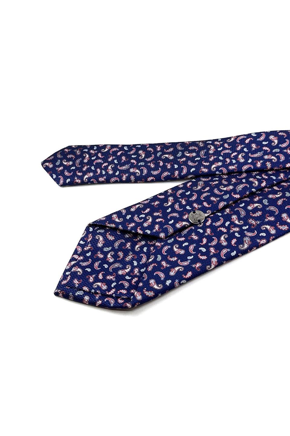 Lacivert Şal Desen Mendilli Klasik Kravat KK11945