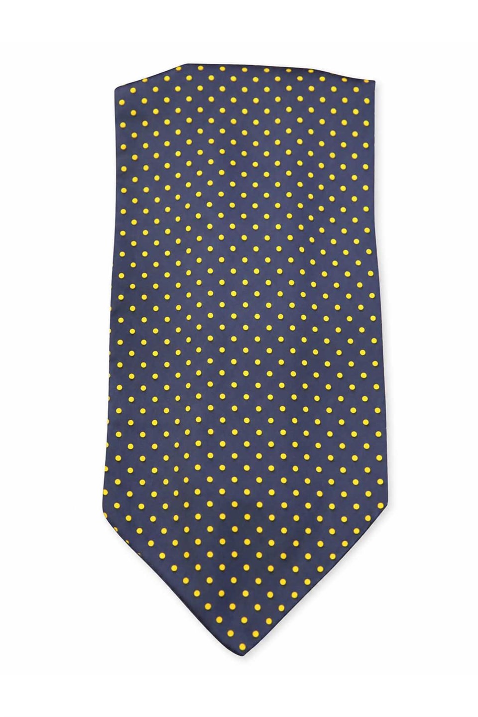 Lacivert Sarı Puantiye Desen Ascot Kravat K677