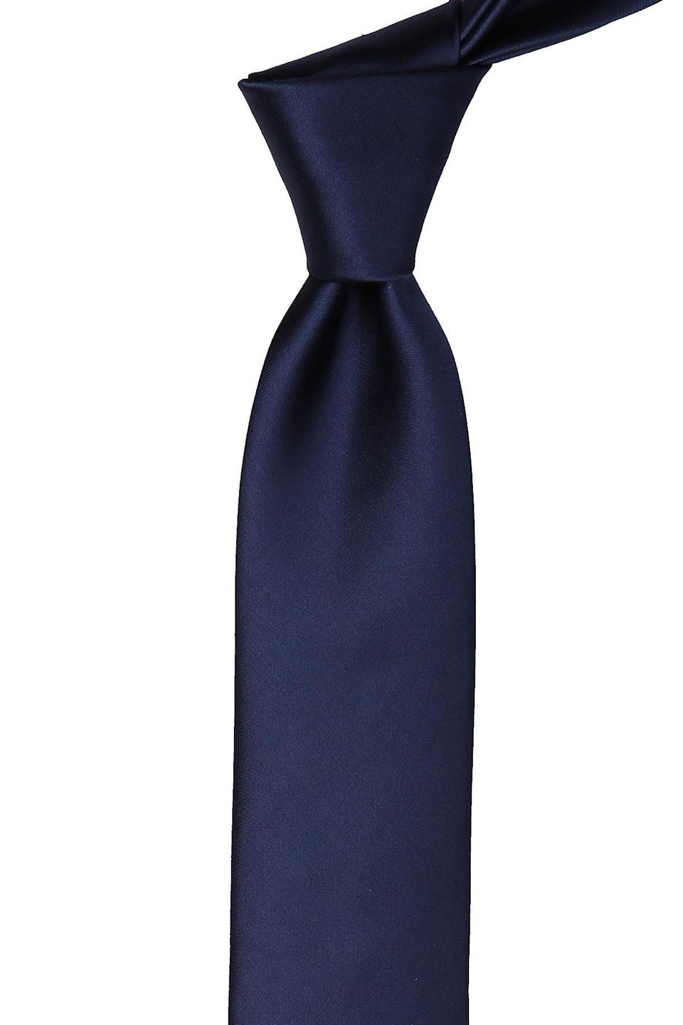 Lacivert Slim Düz Saten Kravat SK5033