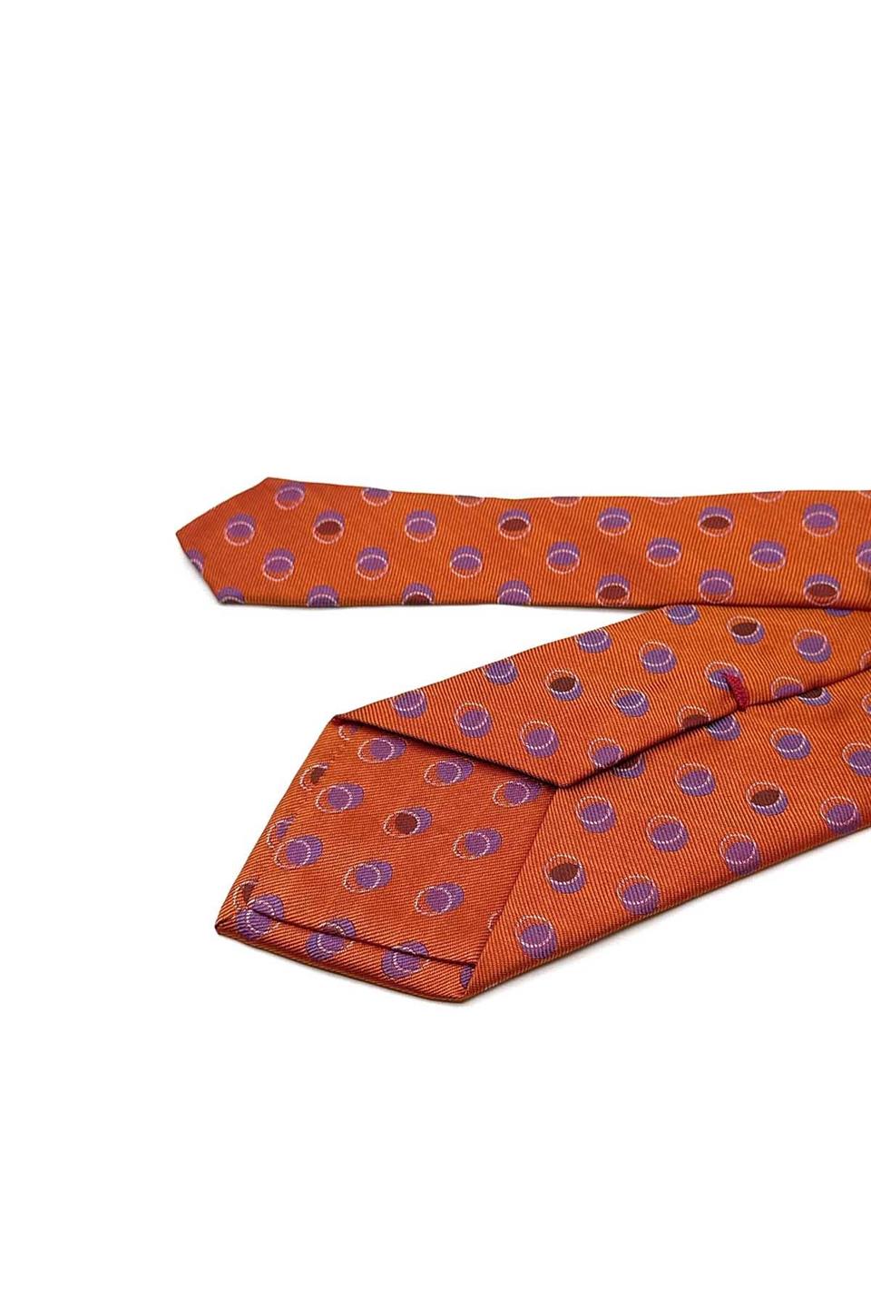 Lagguna Style Turuncu Motif Desen İtalyan İpek Kravat İK1841