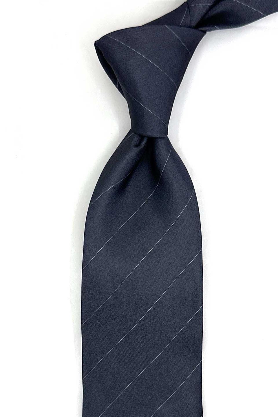 Lajetto Style Füme Çizgi Desen İtalyan İpek Kravat İK2278