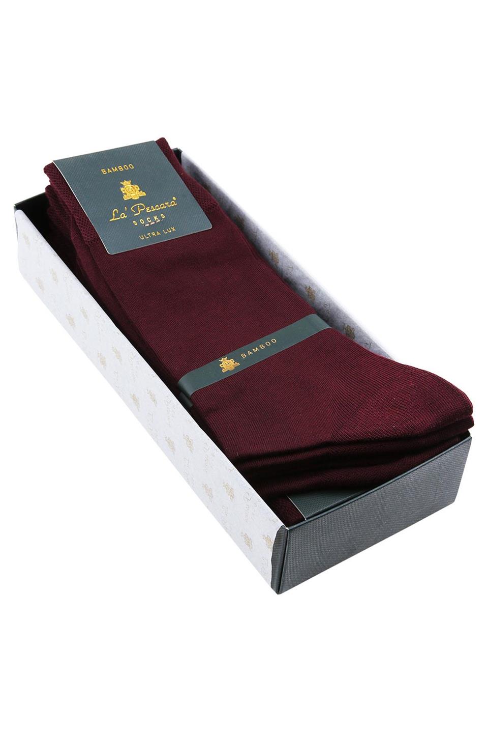 LaPescara Ultra Lüks 12li Bordo Bambu Klasik Erkek Çorap Set CRP187