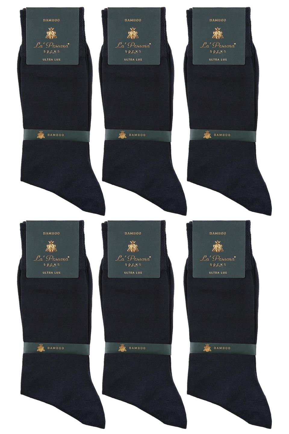 LaPescara Ultra Lüks 6lı Füme Bambu Klasik Erkek Çorap Set CRP176