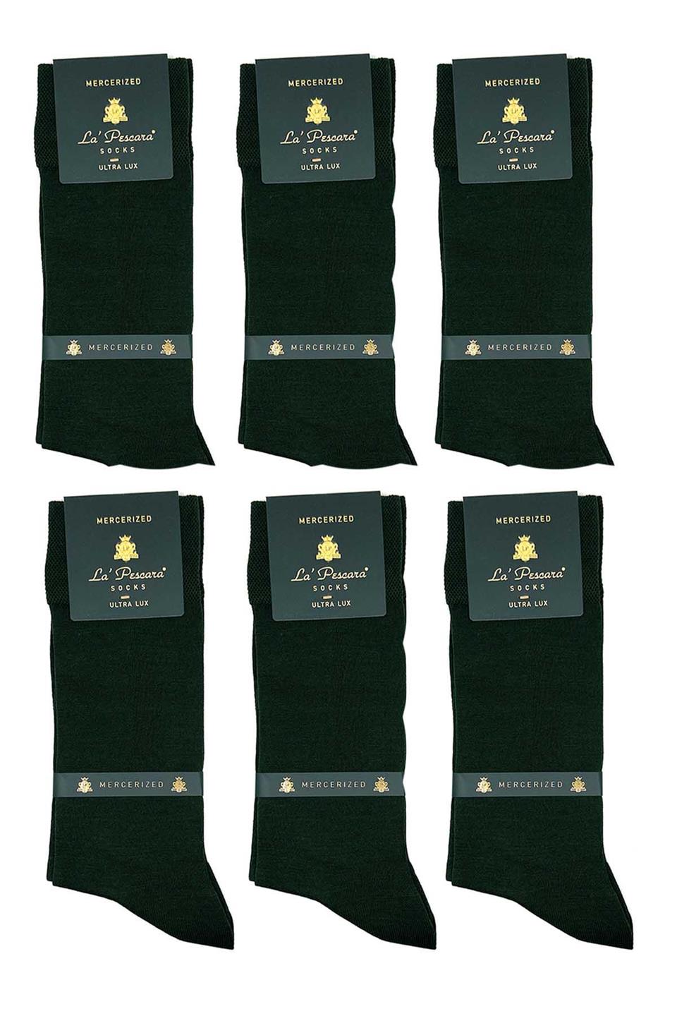 LaPescara Ultra Lüks 6lı Haki Merserize Erkek Çorap CRP296