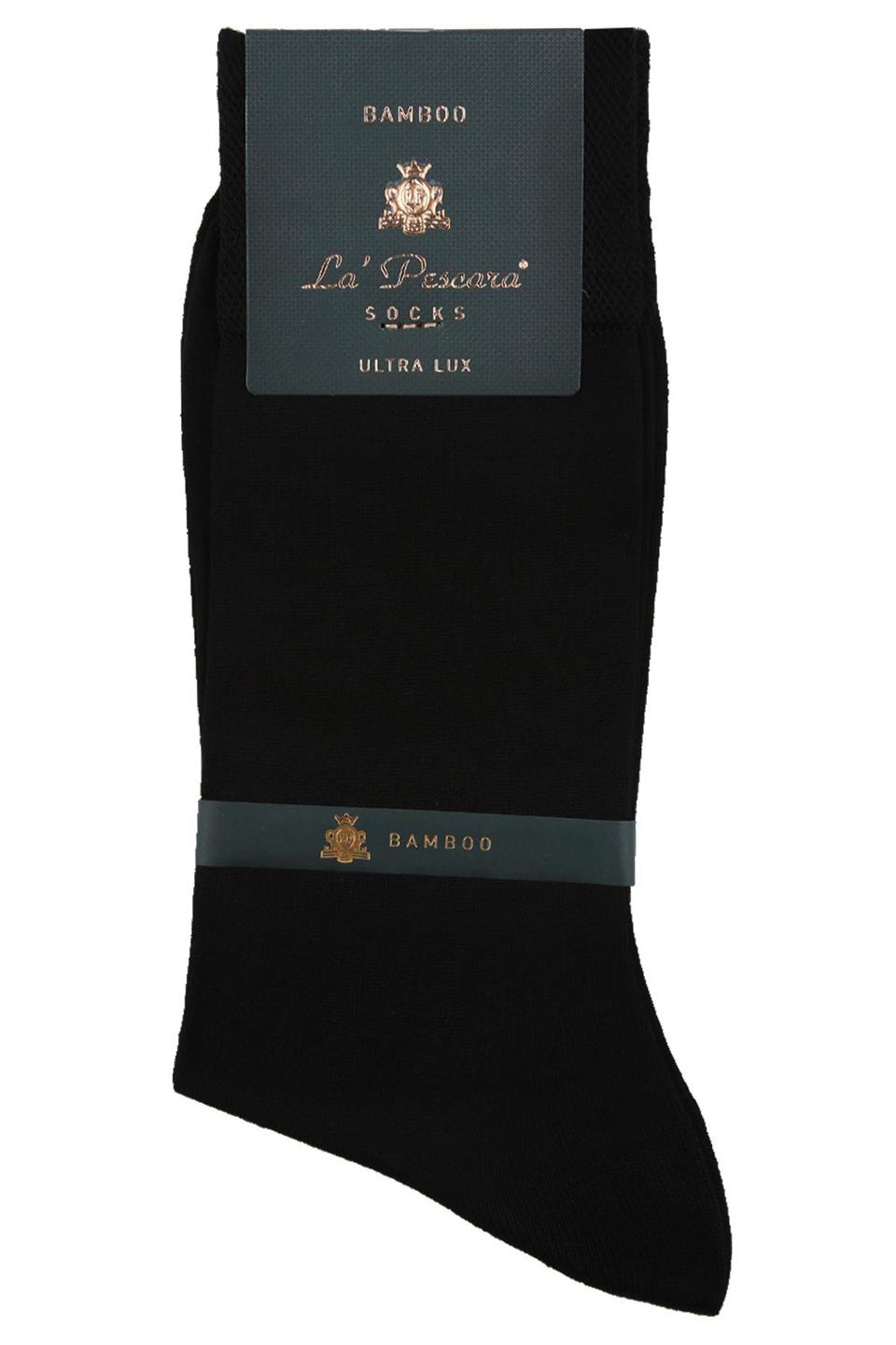 LaPescara Ultra Lüks 6lı Siyah Lacivert Bambu Klasik Erkek Çorap Set