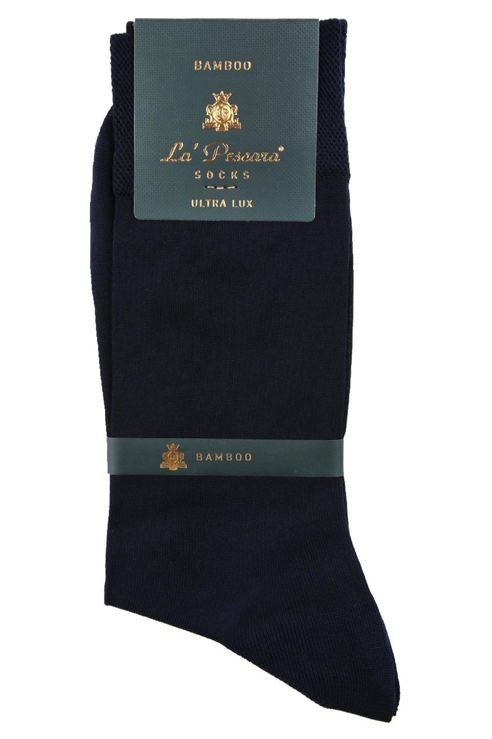 LaPescara Ultra Lüks 6lı Siyah Lacivert Bambu Klasik Erkek Çorap Set