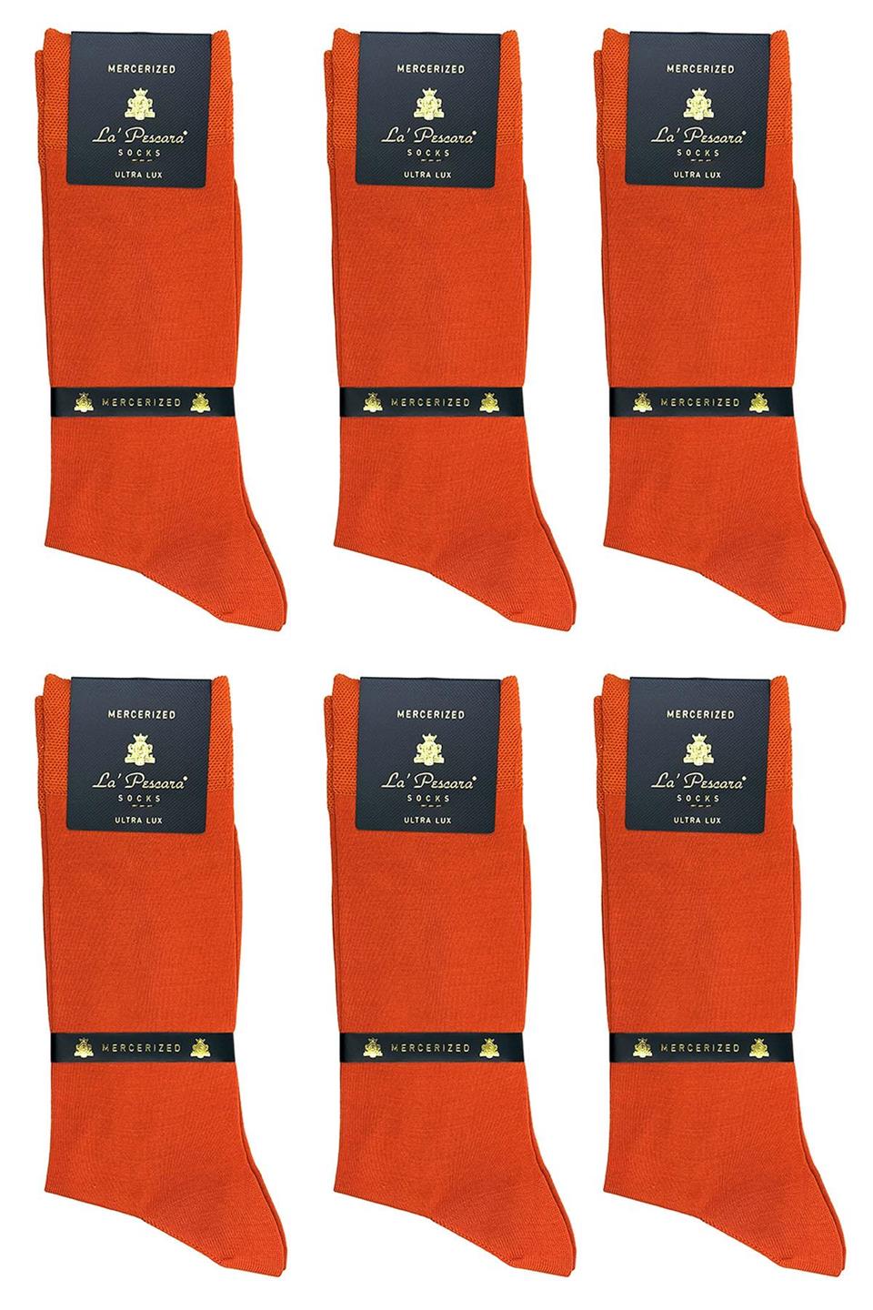 LaPescara Ultra Lüks 6lı Turuncu Merserize Erkek Çorap CRP218