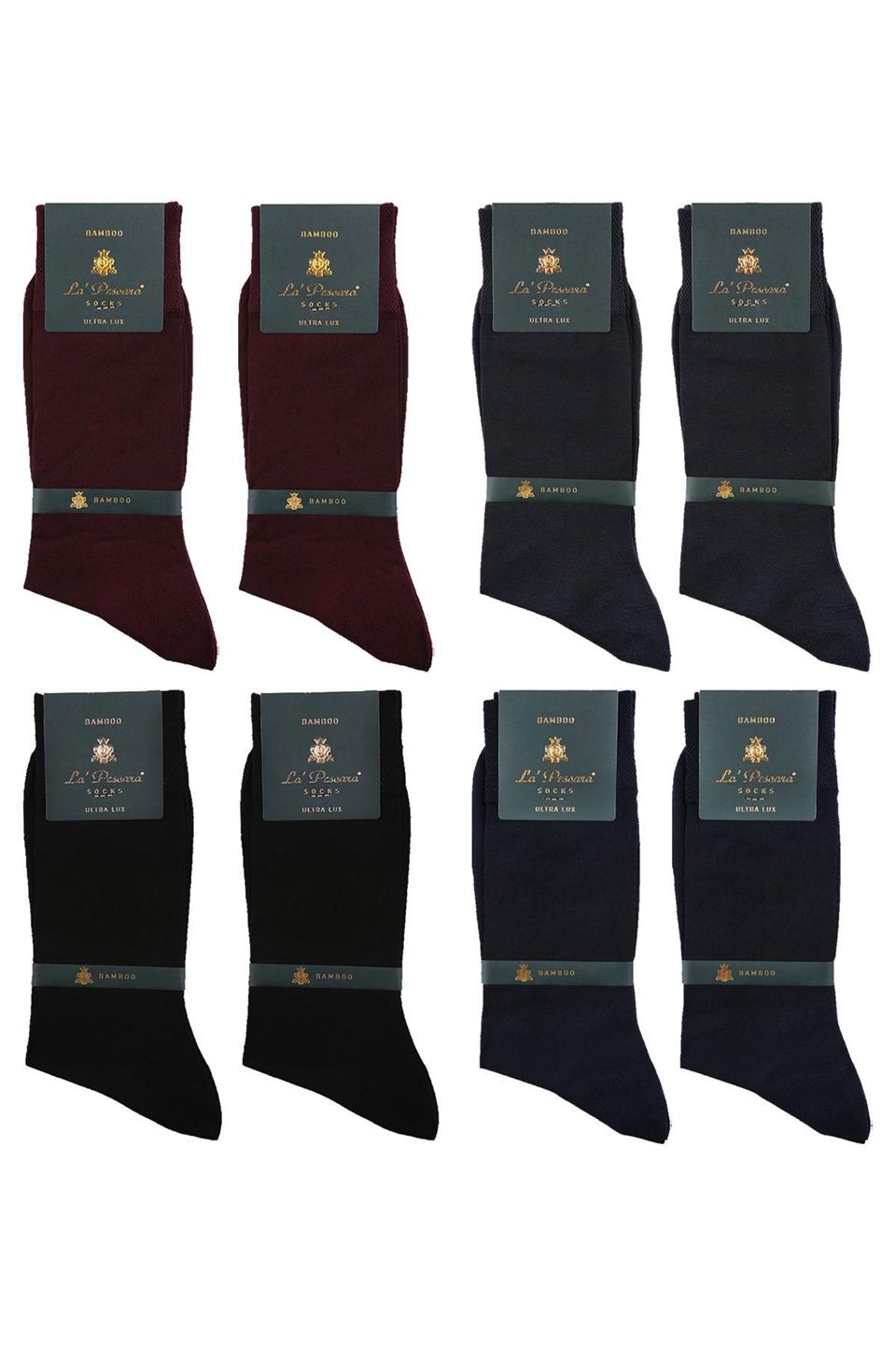 LaPescara Ultra Lüks Karışık 8li Bambu Klasik Erkek Çorap Set CRP185