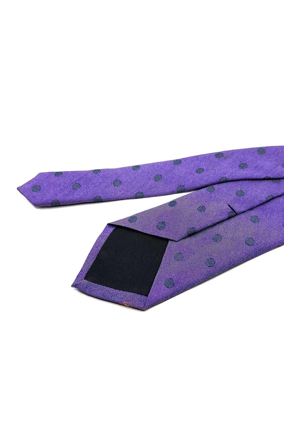 Leesdale Style Koyu Lila Puantiye Desen İtalyan İpek Kravat İK1928