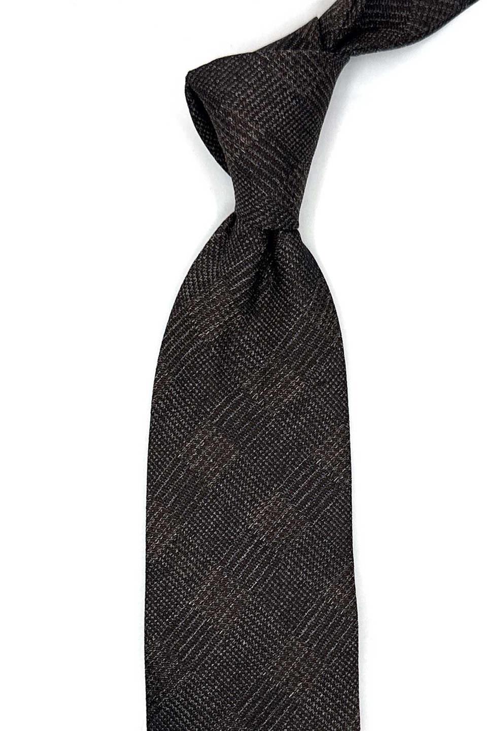 Legotti Style Kahverengi Kum Desen İtalyan İpek Kravat İK1851