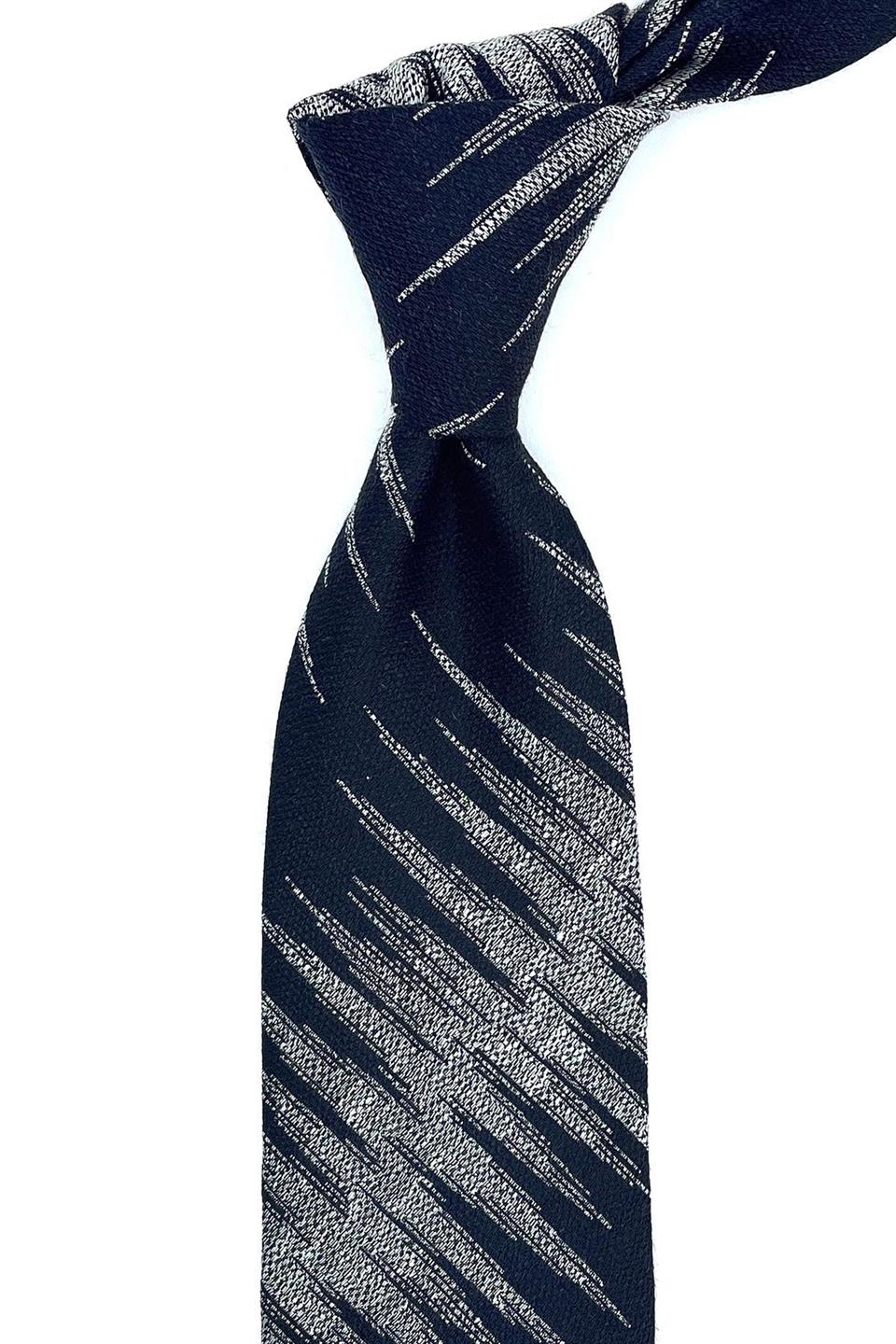 Leocatio Style Lacivert Motif Desen İtalyan İpek Kravat İK1199