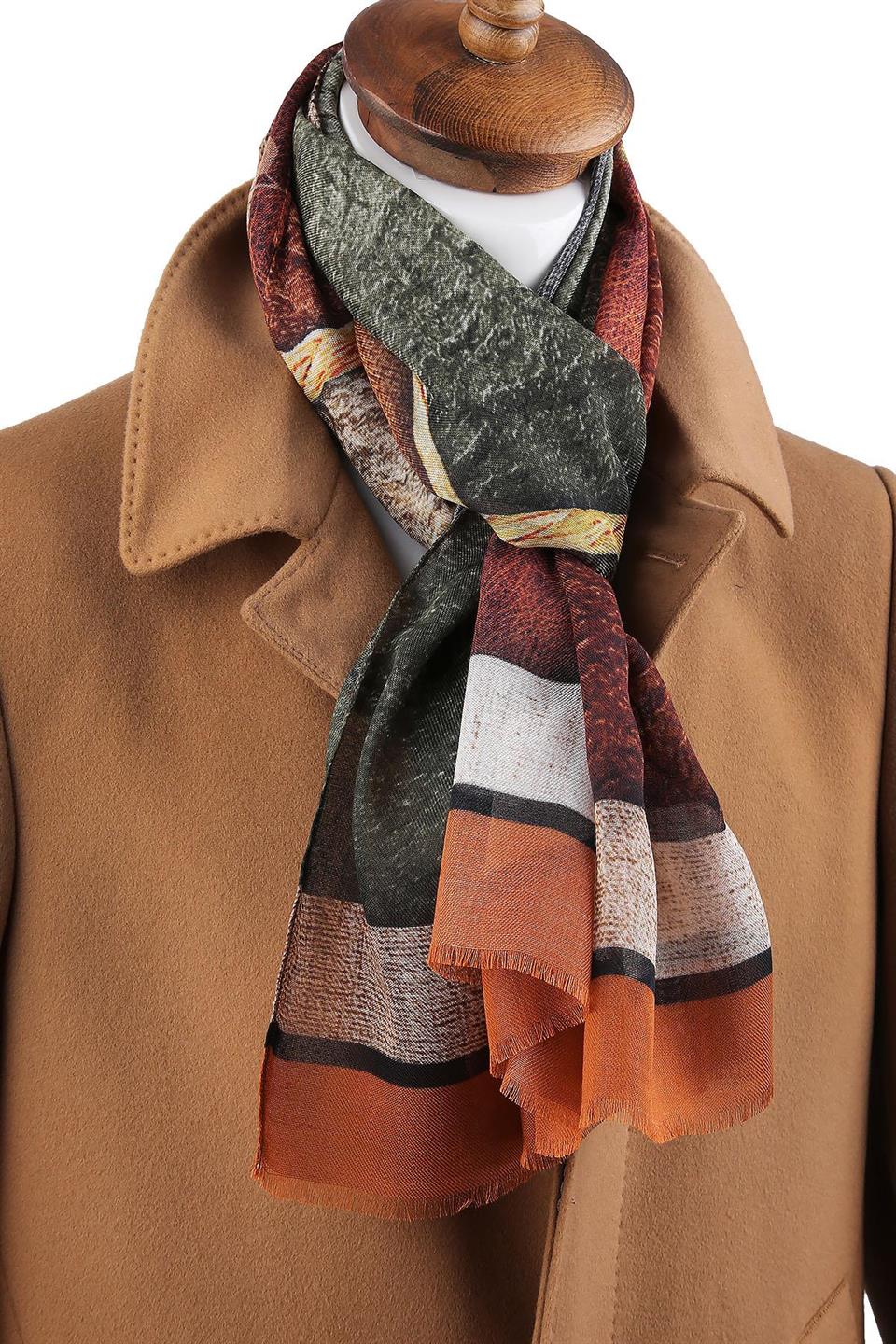 Leonard Style Kahverengi İtalyan Modal Kaşkol MDL25