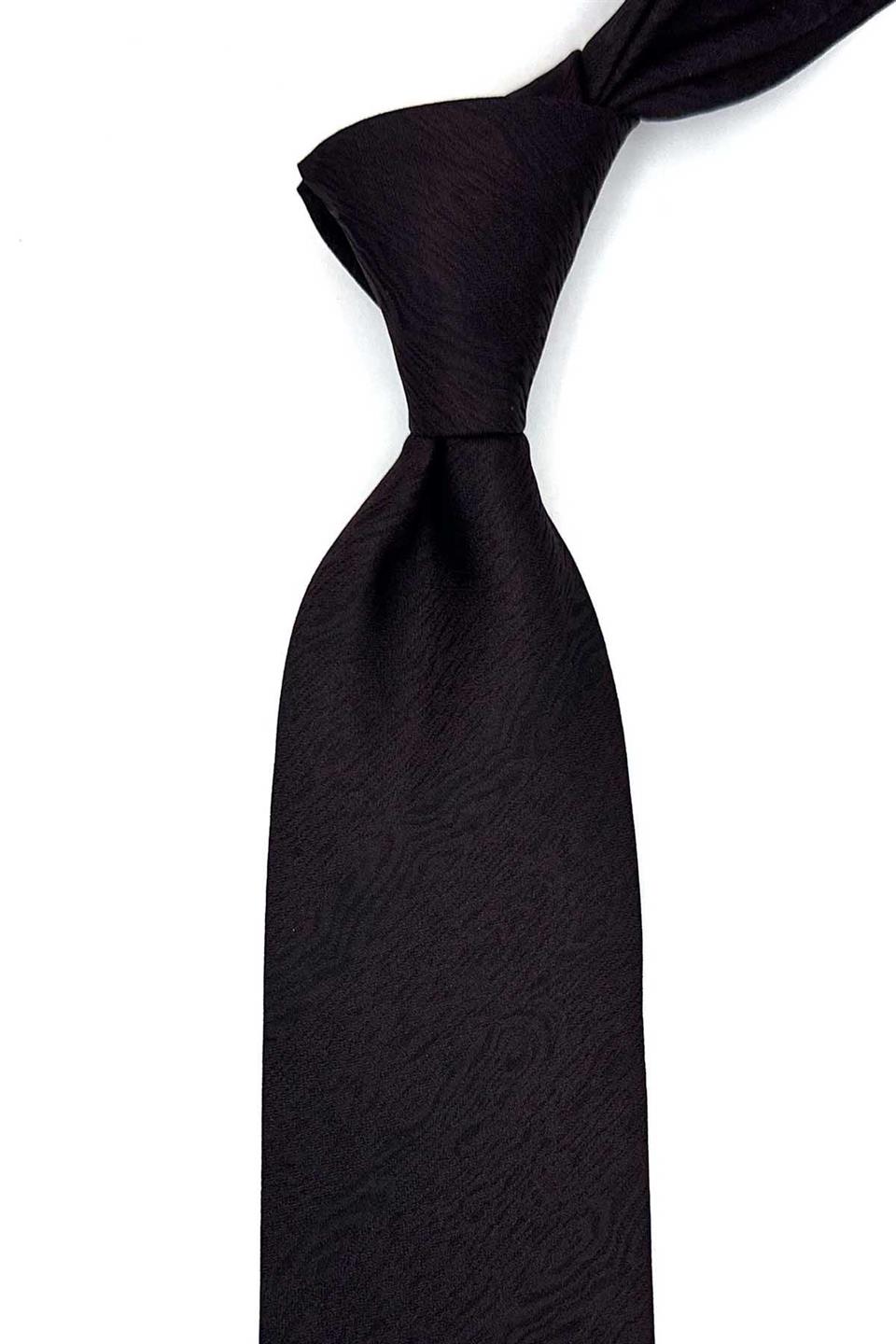 Lepoller Style Kahverengi Kendinden Desen İtalyan İpek Kravat İK1828