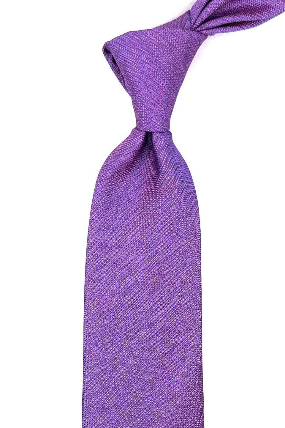 Lila Kum Desen Mendilli Klasik Kravat KK12349